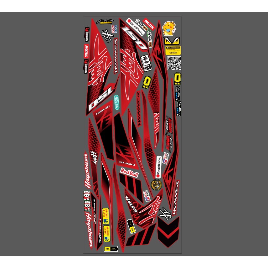 Tem hayabusa winner đỏ  👉chế tem theo yêu cầu giá rẻ😍