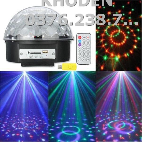 Tặng usb bắt bluetooth Đèn LED sân khấu bar, vũ trường chớp 7 màu hiệu ứng nhấp nháy xoay theo nhạc có remote điều khiển