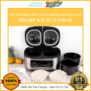 Nồi cơm điện từ đa năng thông minh 2 ngăn SHARP KN-TCVN50-SL 1.8L cao cấp