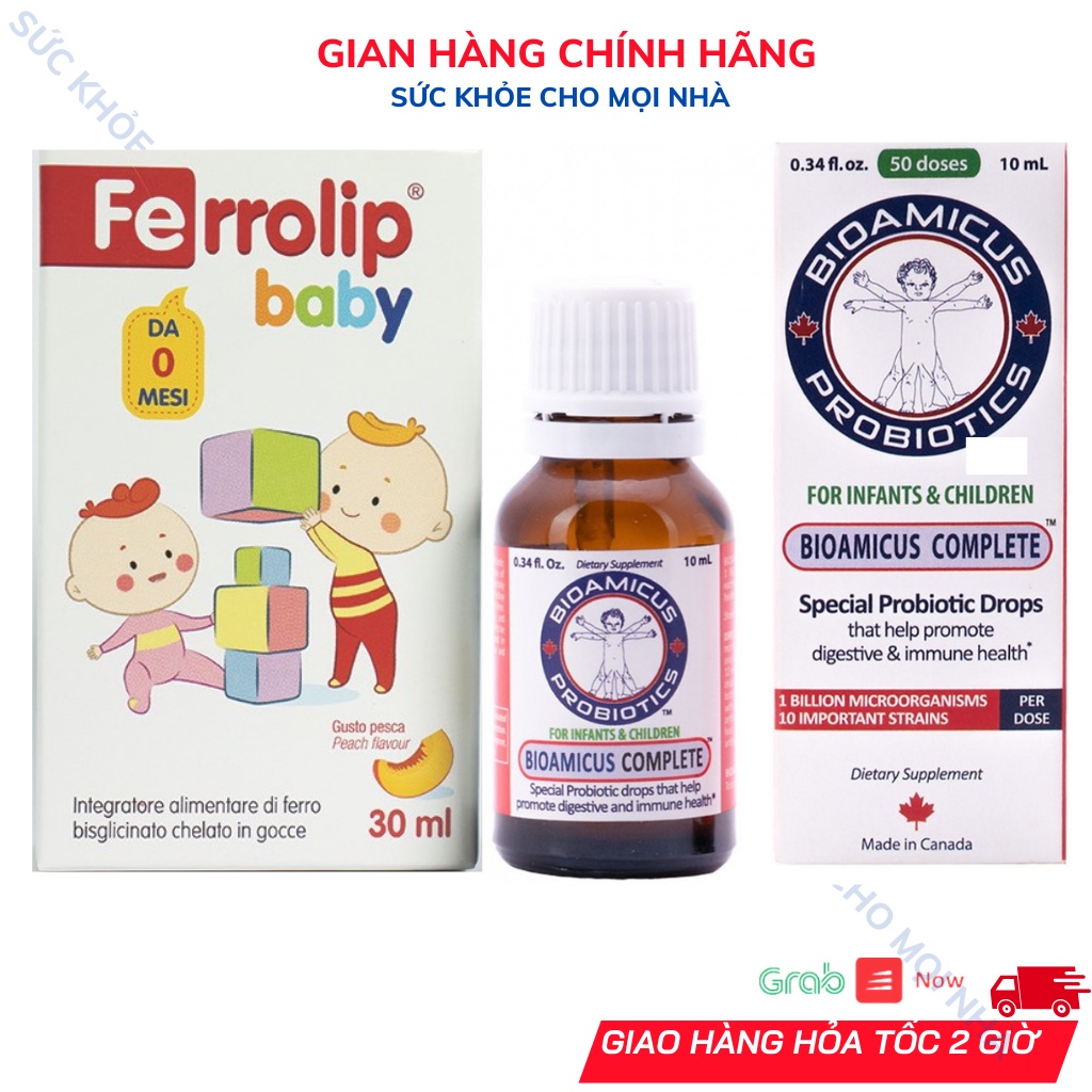 Combo men 10 chủng bioamicus và sắt ferrolip.có tích điểm đổi quà.suckhoechomoinha