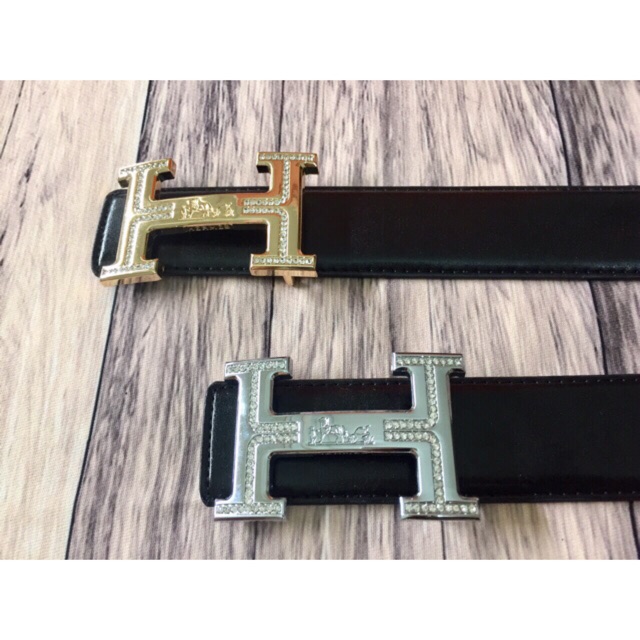 Thắt lưng, Dây nịt nam H đính đá cao cấp, chiều dài dây 100-120cm