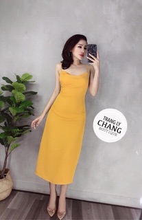 Đầm 2s suông dài hở lưng sang chảnh