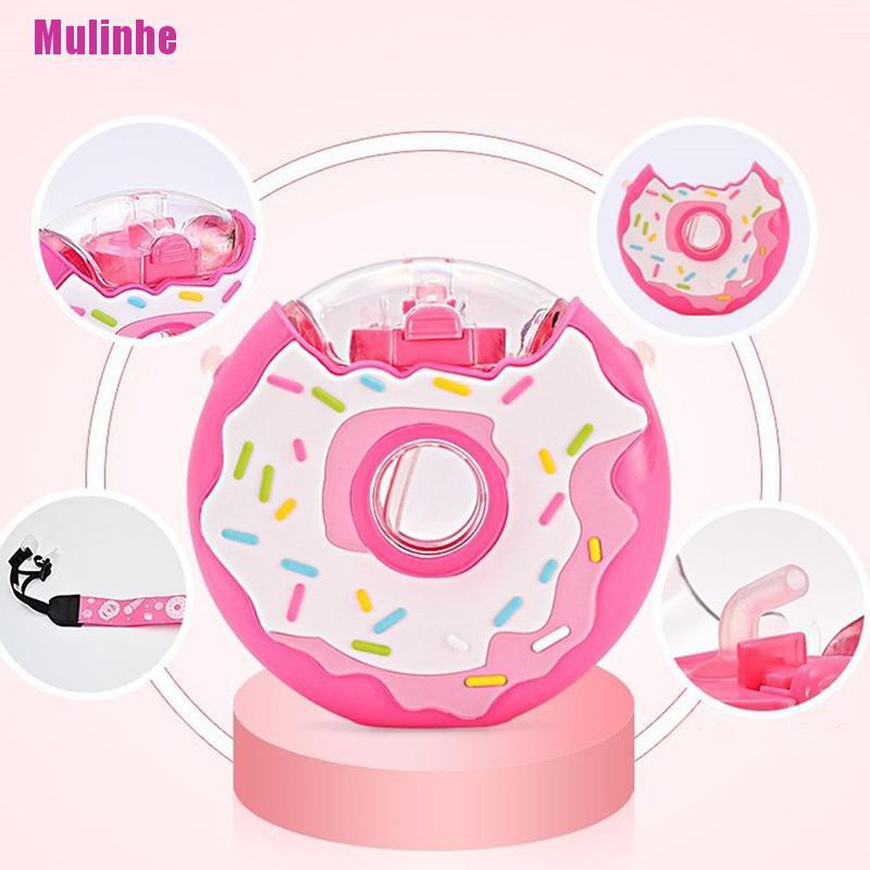 Bình Nước Silicone Hình Bánh Donut Kèm Ống Hút Dành Cho Trẻ Em
