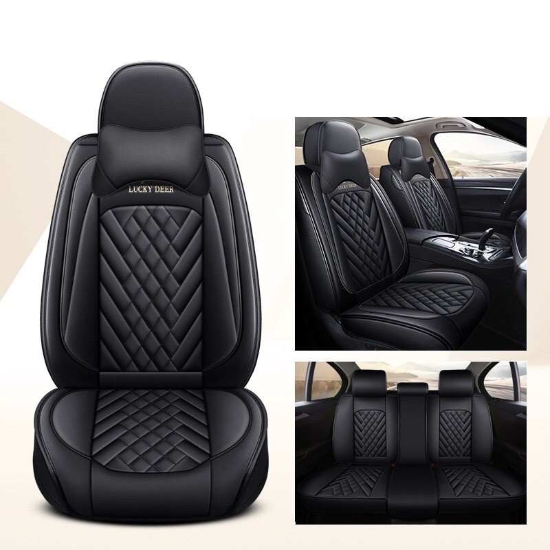 Bộ 5 Áo bọc ghế KÈM 2 gối nhiều màu 🌸 FREE SHIP EXTRA 🌸 DA CAO CẤP 6D, mềm mịn, dễ vệ sinh, dùng cho xe 5 chỗ cs14