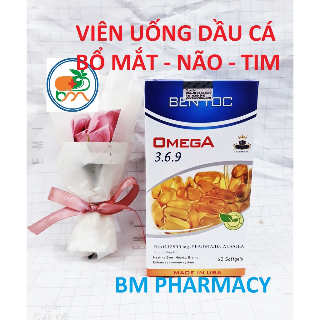 Viên uống OMEGA 369, giúp bổ não, bổ mắt, sáng mắt và giảm mỏi mắt, giảm mỡ máu và hỗ trợ các bệnh lý về tim mạch