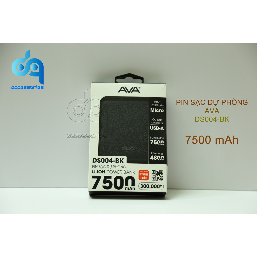 Pin sạc dự phòng AVA DS004 7500 mAh