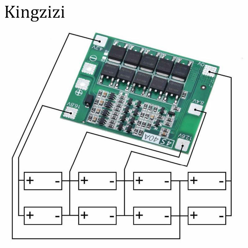 Bảng mạch bảo vệ pin Lithium 3S/4S 40A 60A 18650 BMS 11.1V 12.6V/14.8V16.8V tăng cường/cân bằng