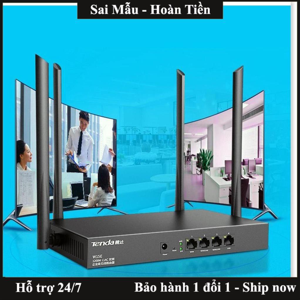 ✔️[Shop uy tín ]Bộ Phát WIFI Tenda W15e Ac1200mps Mạng Doanh Nghiệp 50 User cực mạnh - bảo hành uy tín