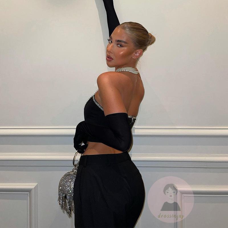 Áo Cúp Ngực Đính Đá Thời Trang Quyến Rũ Cho Nữ