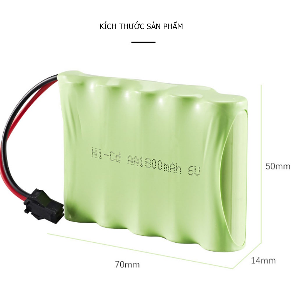 Pin đồ chơi ô tô điều khiển AA 6V - 1800mAh chuẩn cắm SM