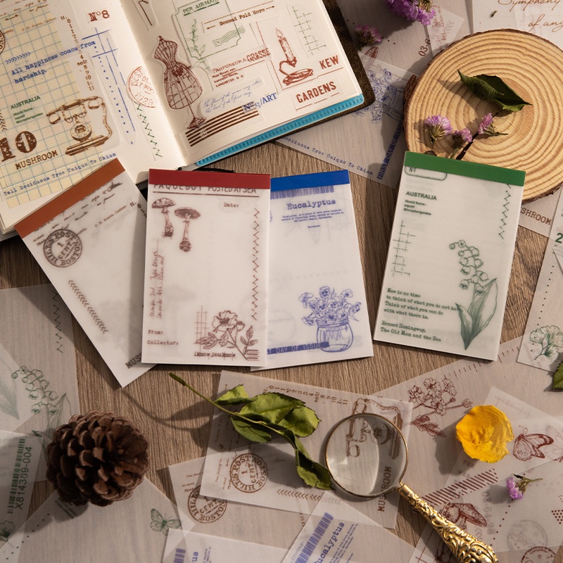 Set 30 Tờ Giấy Ghi Chú Phong Cách Retro Sáng Tạo