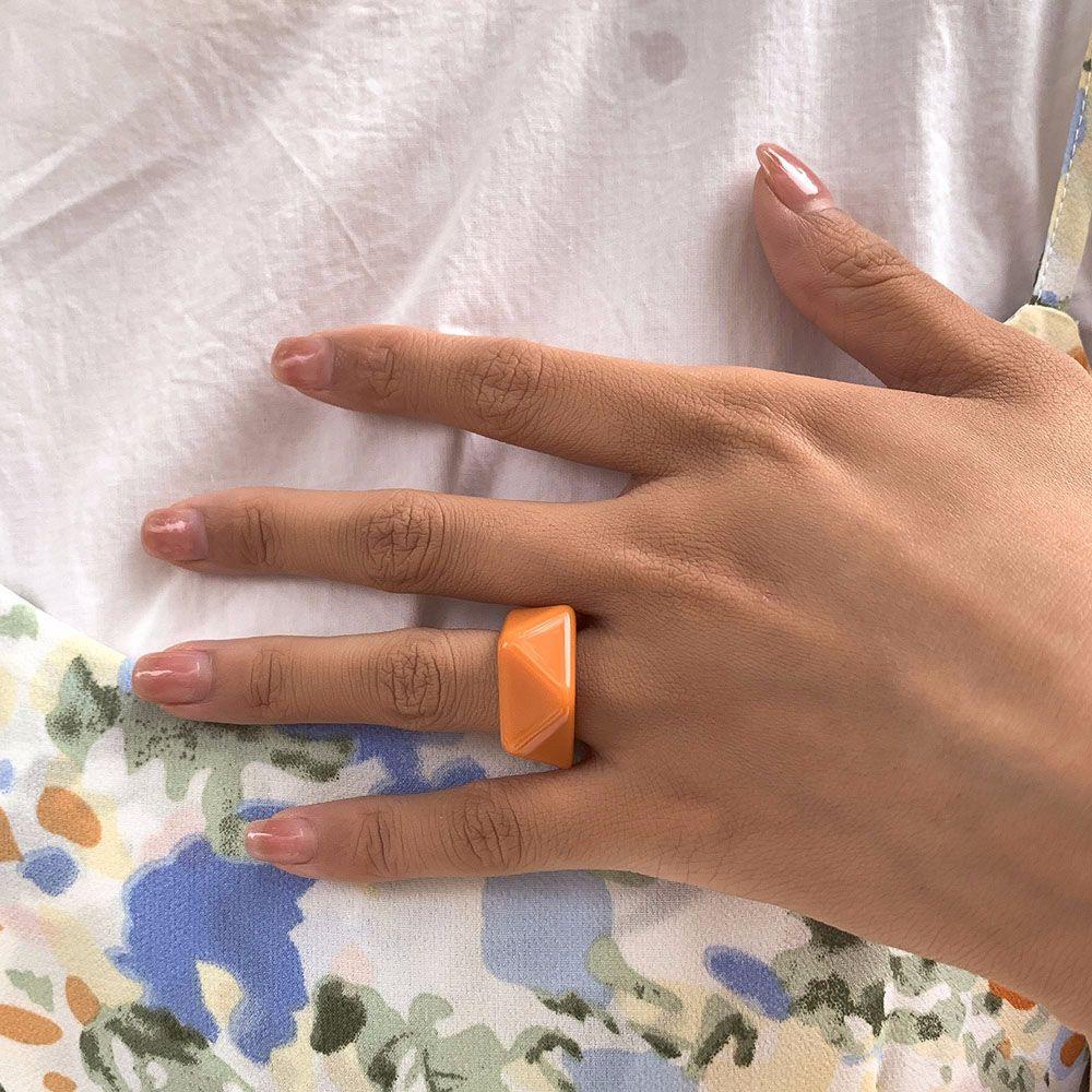 MXGOODS Nhẫn Nhựa Resin Màu Kẹo Phong Cách Hàn Quốc Kiểu Mới 2021