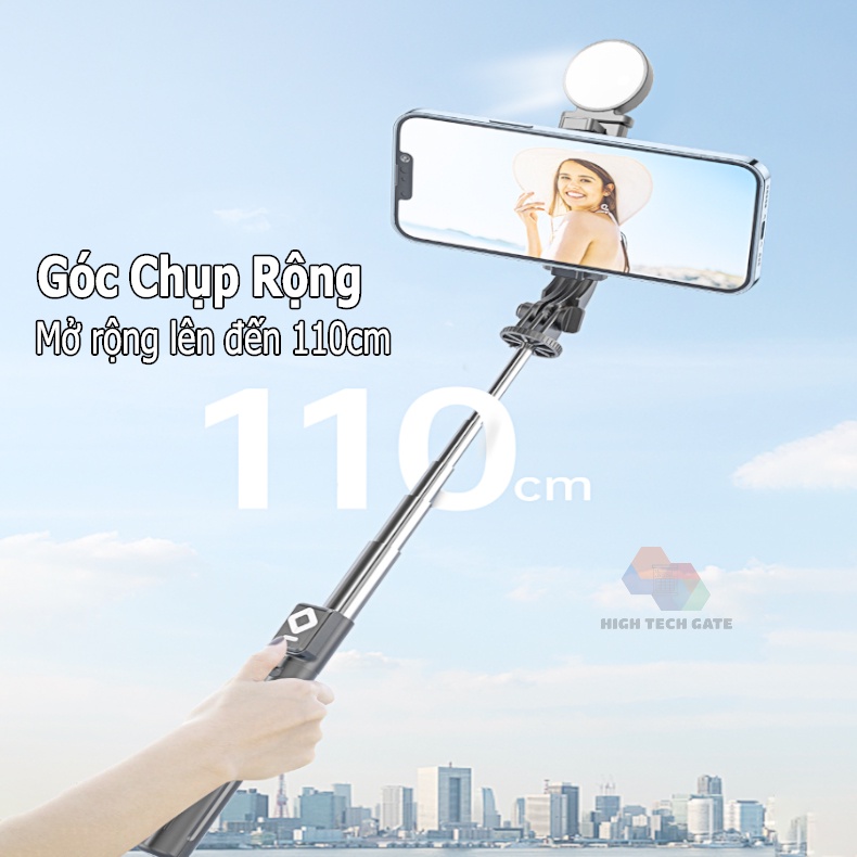 Gậy Chụp Hình, Ảnh Selfie, Livestream Video Tích Hợp 2 Đèn Fill Light, Điều Khiển Từ Xa 10 Mét Lướt Tiktok... Model B11S