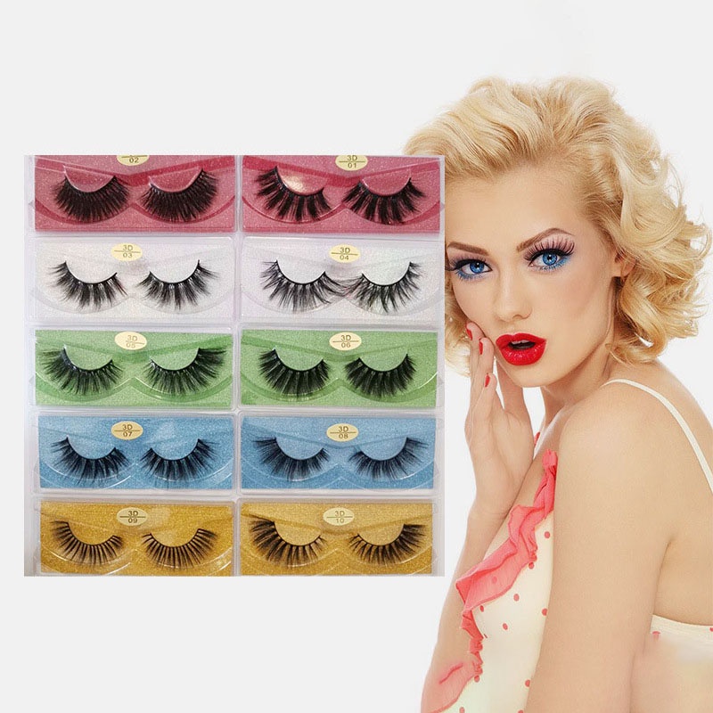1 Cặp Lông Mi Giả 3D Bằng Lông Chồn Nhân Tạo Mỏng Tự Nhiên Có Thể Tái Sử Dụng