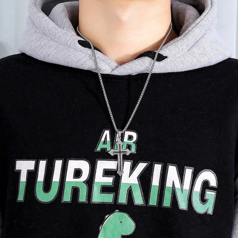 Dây Chuyền Titan Phối Mặt Hình Thánh Giá Phong Cách Hip Hop Harajuku Thời Trang Cho Nam Và Nữ 23082