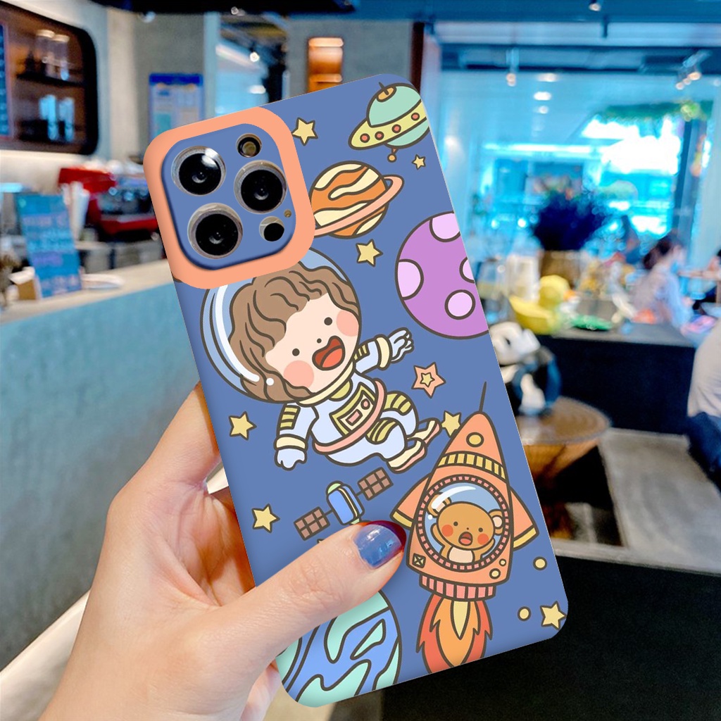 Ốp Lưng Iphone Dẻo cậu bé Phi Hành Gia ốp vuông iphone 6 6S 7 Plus 8 Plus X XS XR XSmax 11 Pro Max 12 13 13 pro max