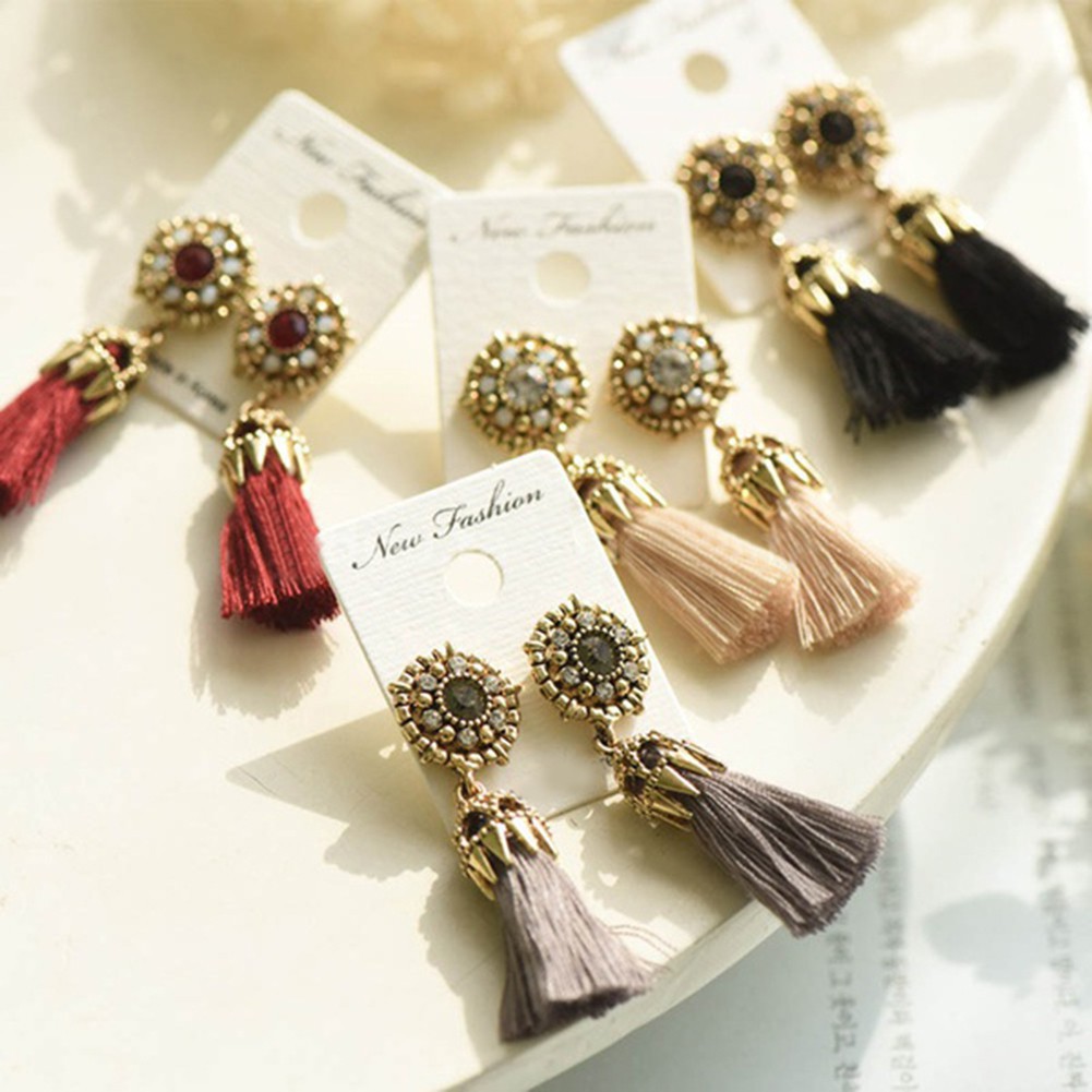 Hoa tai dáng dài phong cách Vintage cho nữ
