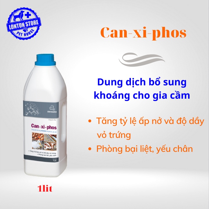 VEMEDIM Can-xi-phos Bổ Sung Khoáng Cho Gia Cầm Đẻ Trứng, Gia Súc Can xi Phos 1l - Lonton Store, Can-xi-phos, can xi phot