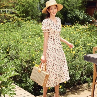 Bán sỉ váy xòe hoa vintage thanh lịch dk63