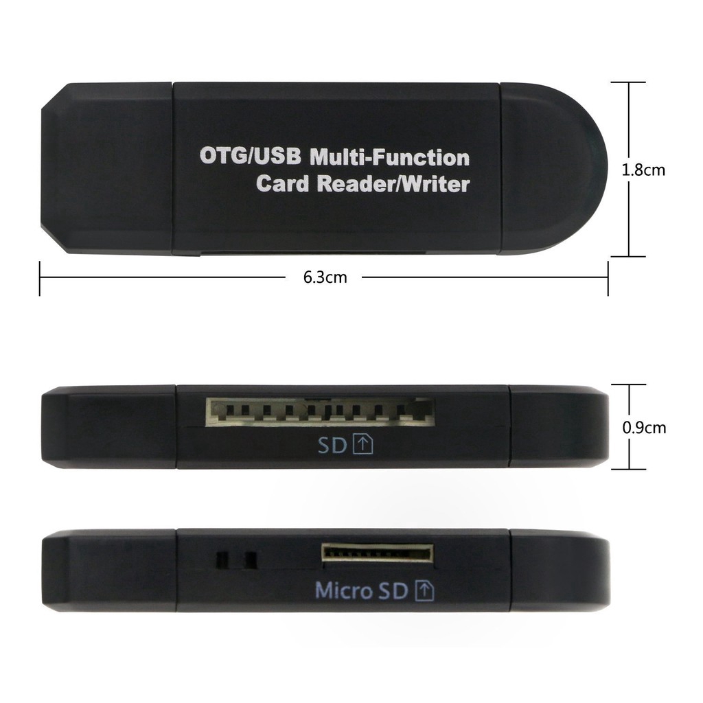 Đầu đọc thẻ nhớ đa chức năng cắm OTG cho máy tính/PC/điện thoại di động Android