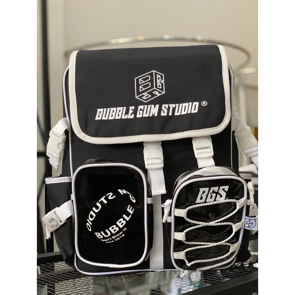 Balo thời trang nam nữ BUBLE GUM STUDIO chất vải Canvas chống thấm nước kích cỡ lớn nhiều ngăn đựng - Gin Store