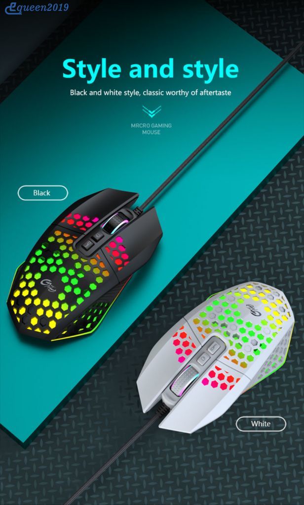 【Ready Stock】 X801 7 Buttons USB Wired Hollow Mouse 6 Speed 8000 DPI Adjustable Lighting Gaming Mouse For Computer PC Laptop 【queen2019】