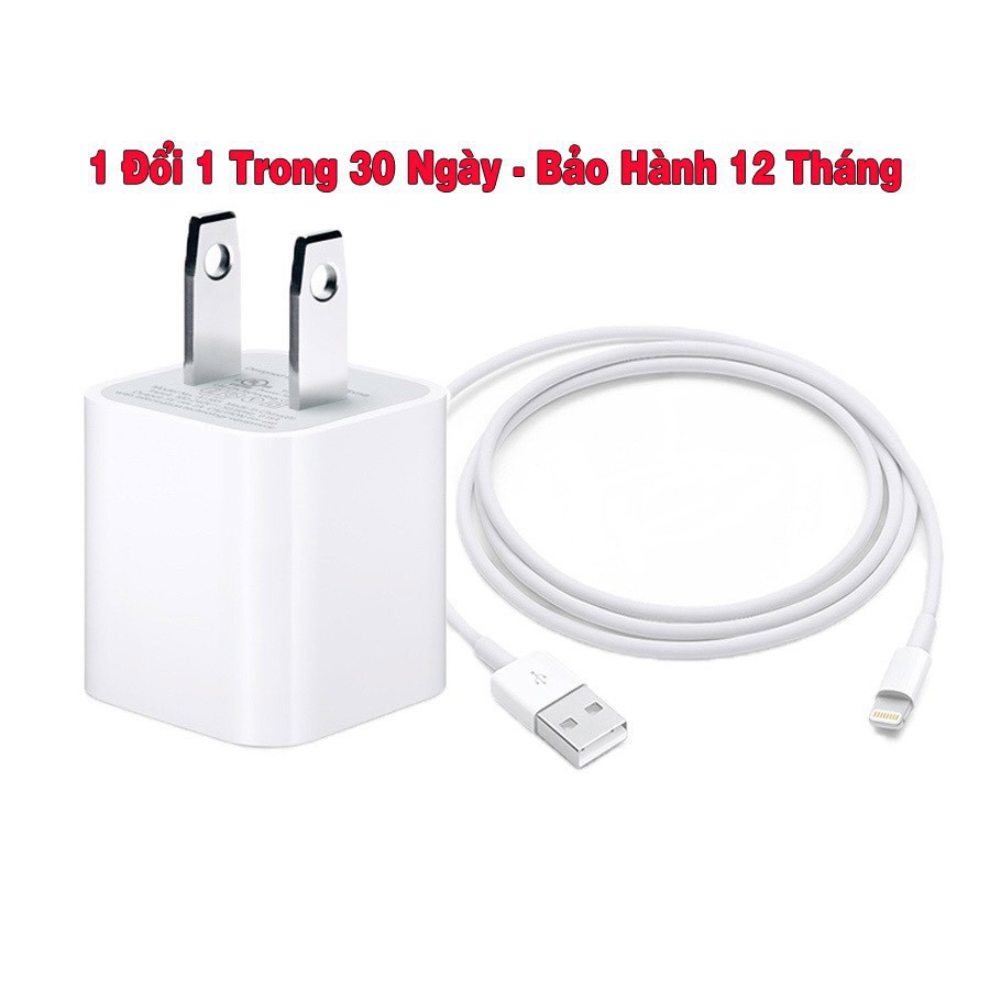 (Bảo Hành 12 Tháng ) Bộ Củ Sạc, Cáp Sạc Iphone Dài 1M, Sạc Nhanh, Không Chai Pin, Hàng Zin Theo Máy