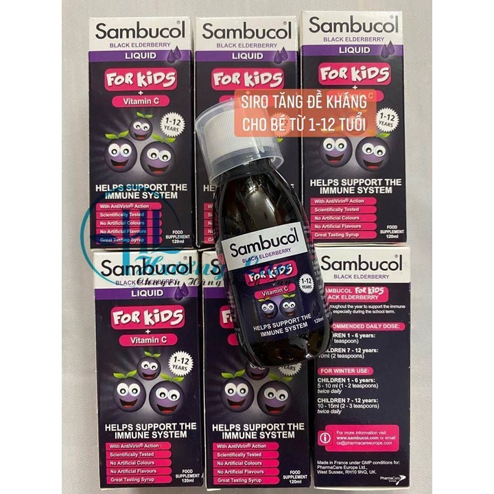 Siro Tăng Đề Kháng Sambucol Black Elderberry Hàng Nội Địa Anh