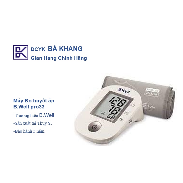 Máy đo huyết áp bắp tay tự động B.Well (Pro-33) - BẢO HÀNH 5 NĂM 1 đổi 1