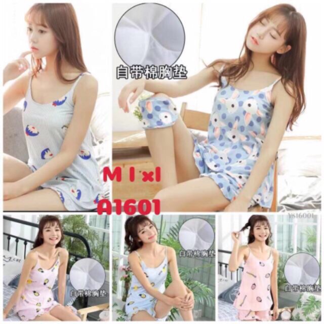 Bộ ngủ  Cute có đệm ngực