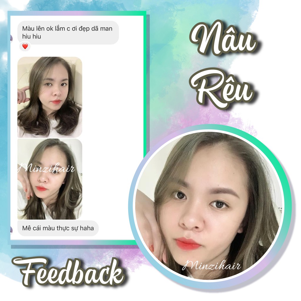 Thuốc Nhuộm Tóc Nâu Rêu | Lên Từ Nền Tóc Nâu - Thuốc nhuộm tóc Minzihair | BigBuy360 - bigbuy360.vn