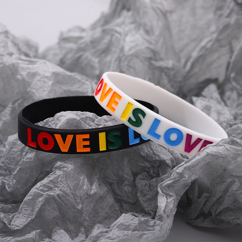 Vòng Tay Tình Bạn Bằng Silicon Màu Cầu Vồng Thời Trang
