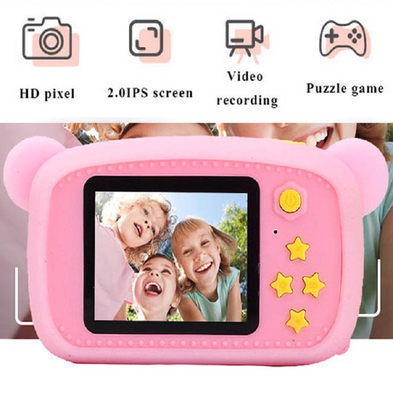 Máy Ảnh Kỹ Thuật Số 12MP Ống Kính HD Với Thẻ Nhớ 32g Hình Thỏ / Gấu Dễ Thương Làm Quà Tặng Cho Bé