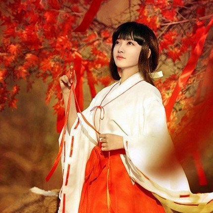 COSER KING Anime Inuyasha Kikyo Kimono Dress Cosplay Costume Halloween Costume Cosplay Costume