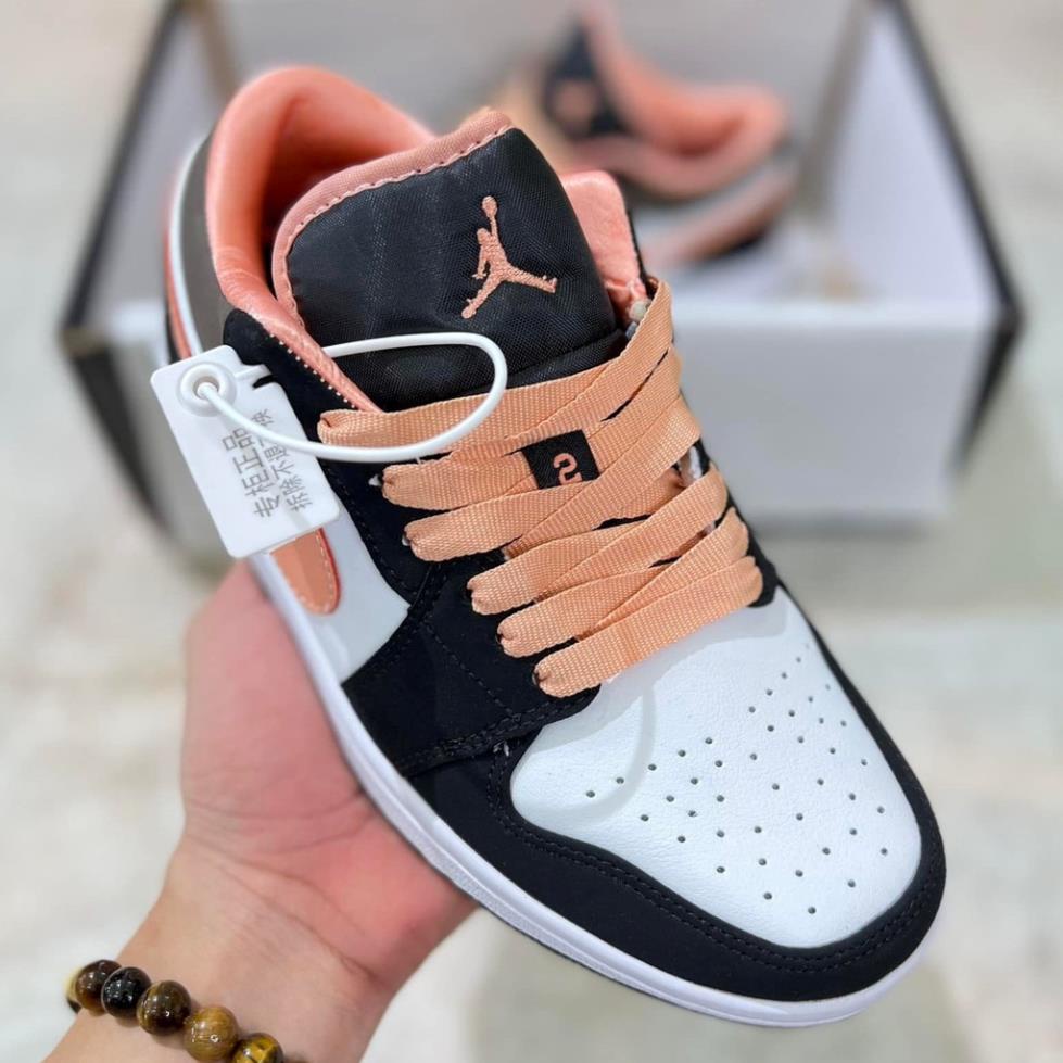 Giày sneaker JD1 jordan 1 low cam đào , Giày thể thao jd cam đào cổ thấp nam nữ phối siêu xinh 2022