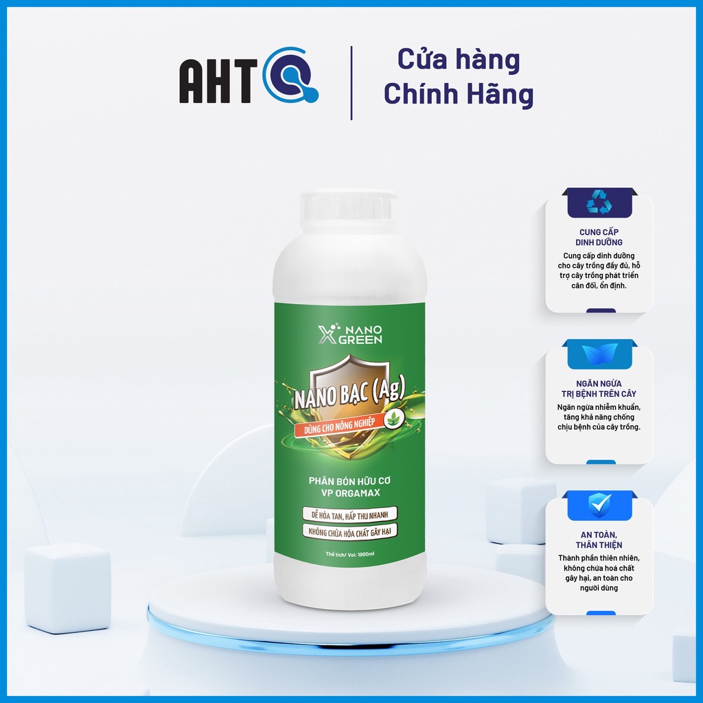 Nano bạc Nano Xgreen cung cấp dưỡng chất, tăng đề khoáng, hỗ trợ cho cây có triệu chứng vàng lá, thối rễ (combo 1L)