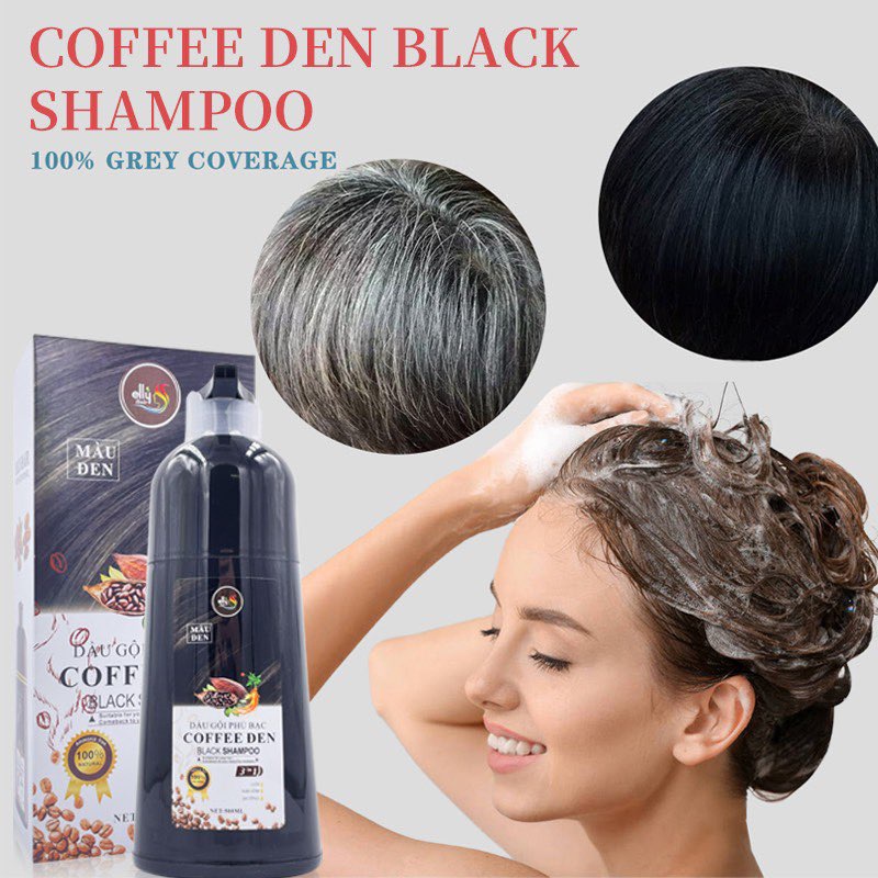 Dầu Gội Phủ Bạc COFFEE Đen Nâu Chấm Dứt Tóc Bạc, Dầu Gội Phủ Bạc COFFEE Đen Nâu Giúp Ngăn Chặn Tóc Bạc Sớm AZ Doctor