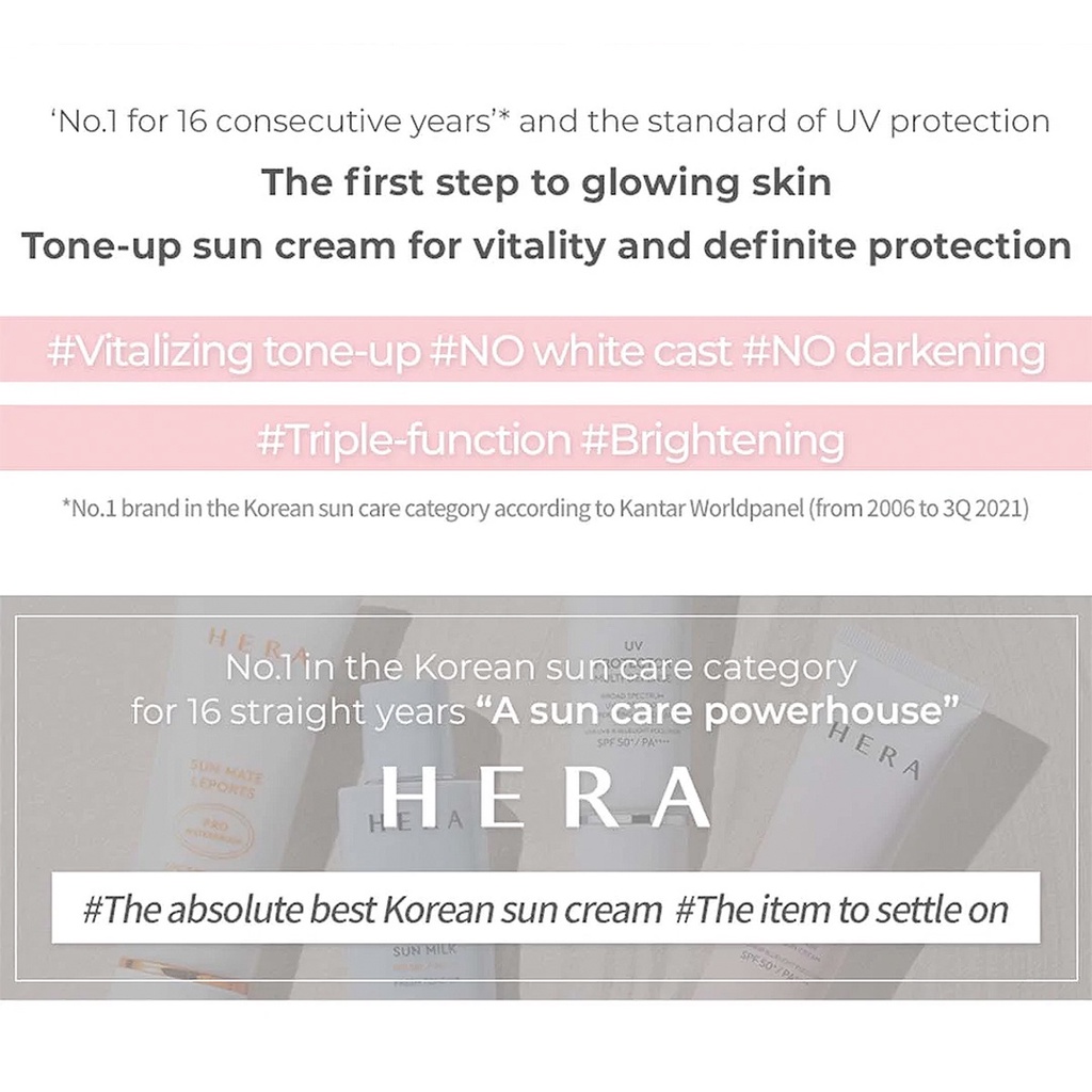 HERA UV  Kem Chống Nắng HERA UV Nâng Tông Màu & Đa Năng Tươi Mới / Leports Pro Kháng Nước / Hoạt Tính - Chống Nắng Bảo Vệ Da