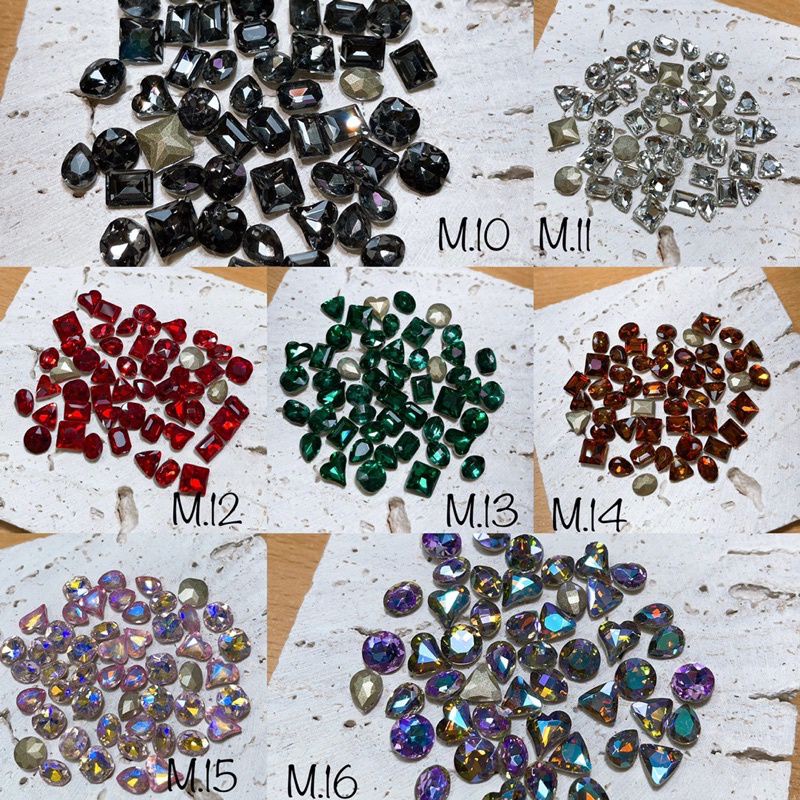 Set đá khối chân nhọn mix 50 viên mã 3