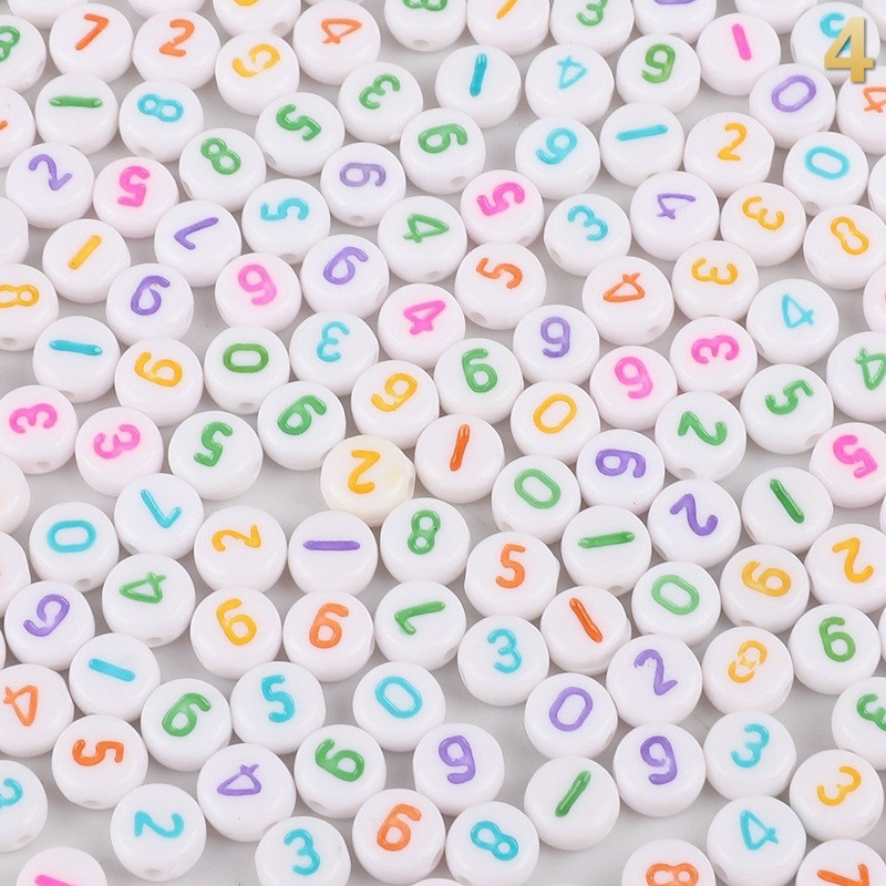 Set 100 Hạt Xâu Hình Chữ Cái 4x7mm Tiện Dụng