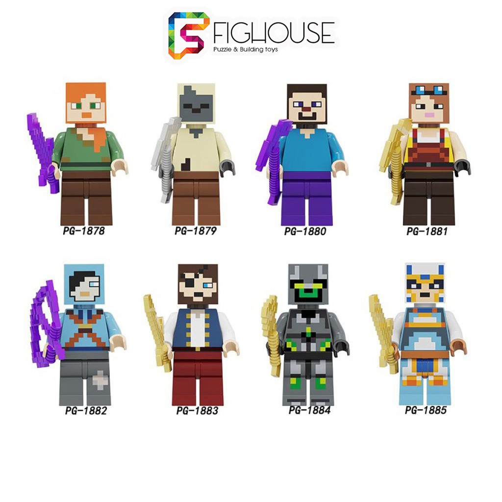 Xếp Hình Minifigures Các Nhân Vật Trò Chơi Minecraft - Đồ Chơi Lắp Ráp non-lego PG8214 [B1]