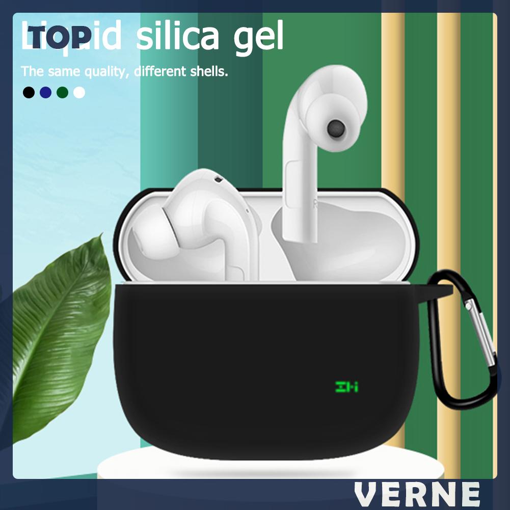 Vỏ bảo vệ hộp sạc tai nghe bằng silicon kèm móc khóa thiết kế tiện dụng cho Zmi Purpods Pro