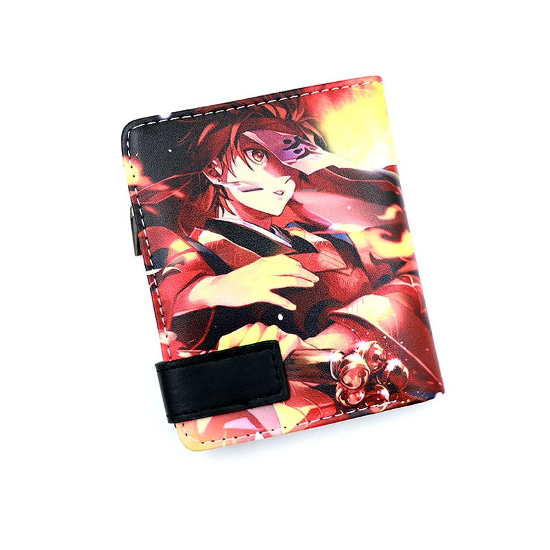 Ví Da PU Gấp Gọn In Hình Anime Demon Slayer Rengoku Kyoujurou Kimetsu No Yaiba Kamado Tanjirou