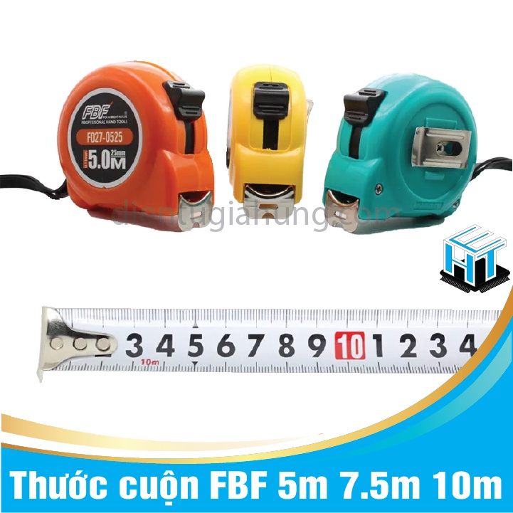 Thước cuộn FBF 5m 7.5m 10m thước dây dân dụng và công nghiệp, thước cuốn loại tốt (màu ngẫu nhiên)