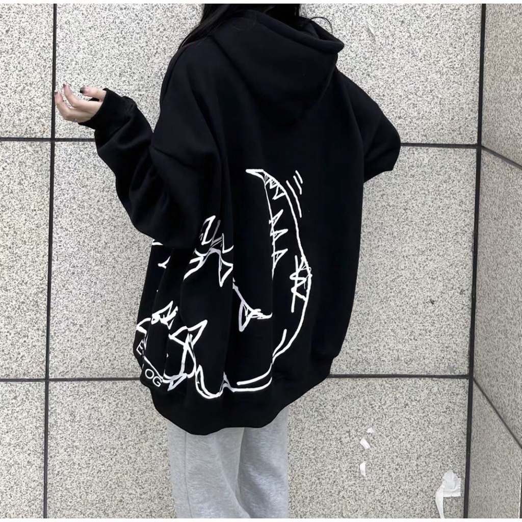 Áo Hoodie Nỉ Nam Nữ Dài Tay Có Mũ Họa Tiết Khủng Long Vẫy Đuôi Thời Trang Zenkocs3 MEN TOP 236