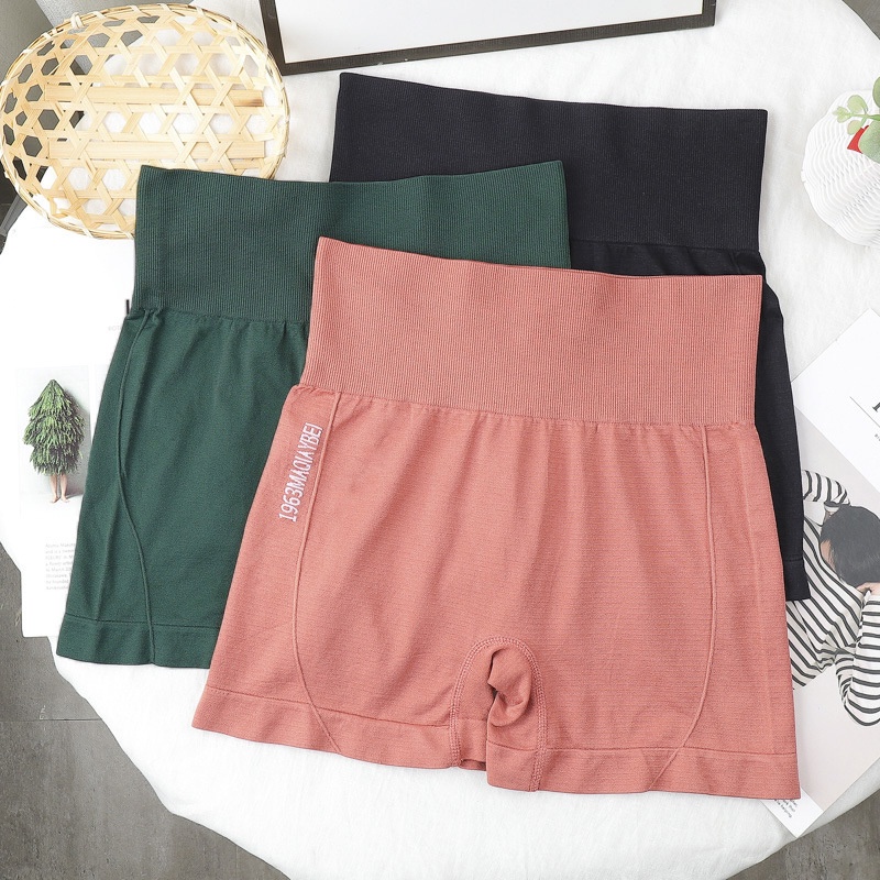 Quần short ECMLN lưng cao co giãn không đường may dành cho nữ tập yoga/ chạy bộ