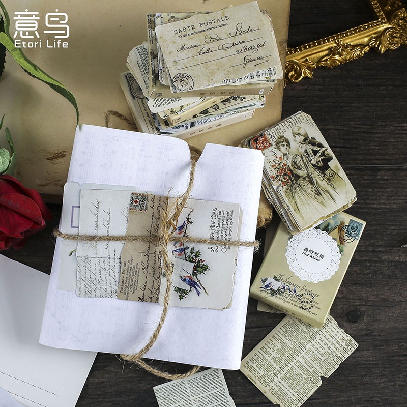 Bộ 24 miếng dán trang trí sổ tay phong cách Vintage