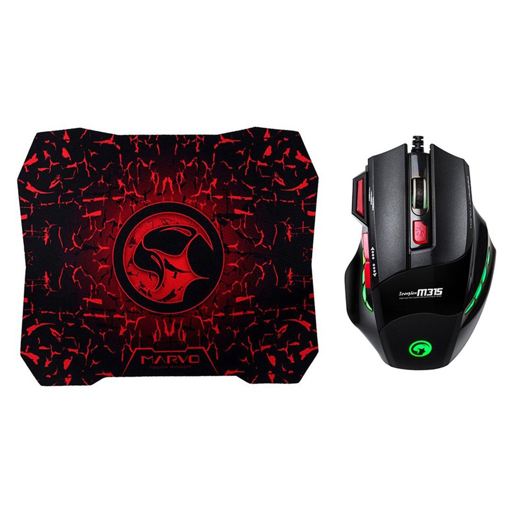 Chuột Mouse &amp; Mouse Pad MARVO M315+G1 Gaming