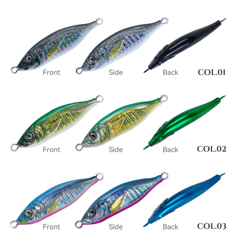 Mồi câu cá Kingdom 60g 75mm/ 80g 80mm phủ kim loại cứng phát sáng