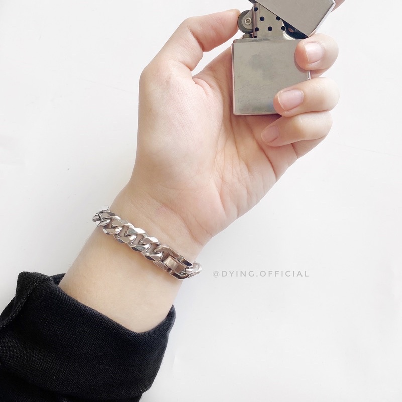 Vòng Tay Xích Màu Bóng V1 - Thép Titan KHÔNG RỈ